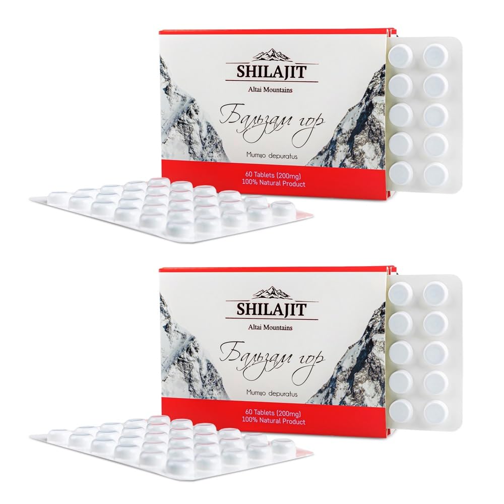 Altai Shilajit 120 Tablets Mountain Balsam Label - Original Altai Siberian 100% Pure Fulvic Acid og Trace Minerals