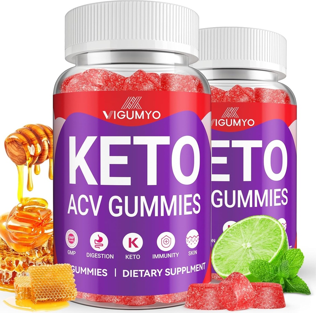 Keto ACV Gummies 1500MG Keto Apple Cider Vinciture Formuleret med Pomegranate Beet Juice Powder B12 Vegan Non GMO 120 Gummies