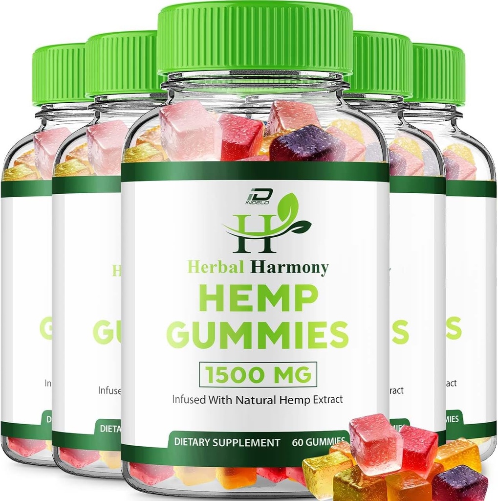 Herbal Harmony Gummies for Mænd og Kvinder - Herbal Harmony Gummy, Herbal Harmony Infunderes med Hamp Extract, Herbal Harmony Natural Hamp Supplement Anmeldelser (5 Pack - 300 Gummies)