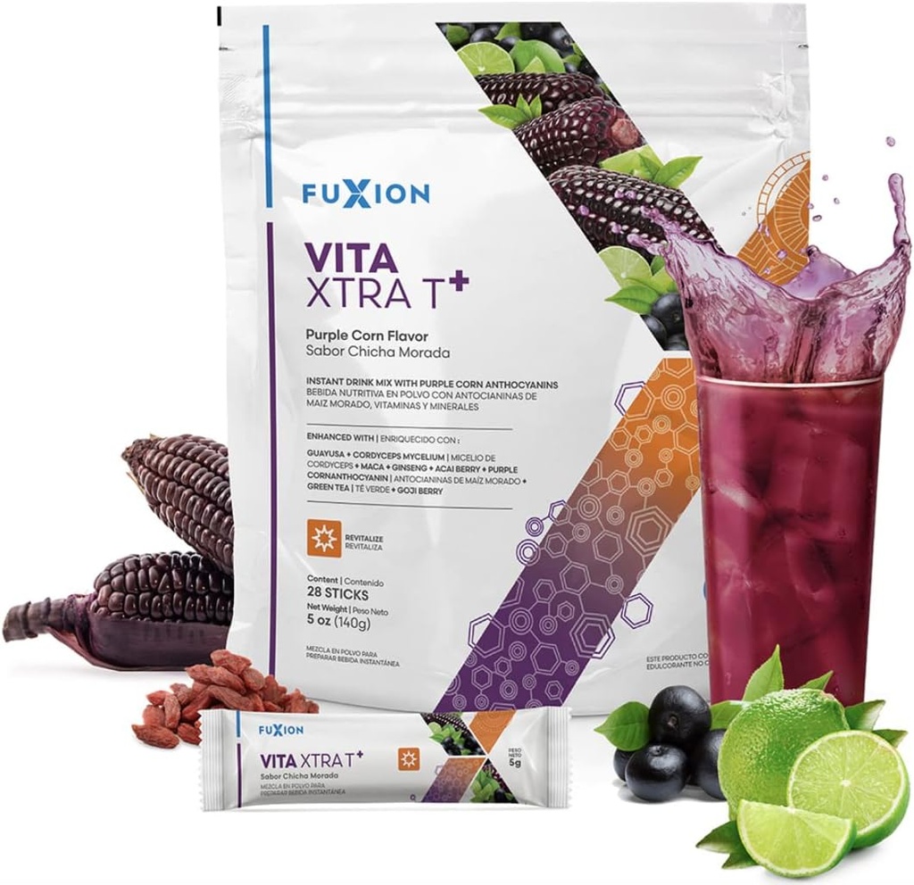 FuXion Health Care for Bodybuilding- Fuxion Vita Xtra T, Natural Occurred Coffein Energy Drink, Alle naturlige urter & frugter til Natural Energy (Vita Xtra T, 28 Sticks)