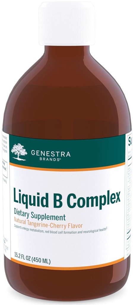 Genestra Brands Liquid B Complex; Broad Spectrum B- Vitamin Complex til støtte for energi Metabolisme, røde blodceller dannelse, og Neurologisk Sundhed; 124; 15,2 fl. oz.