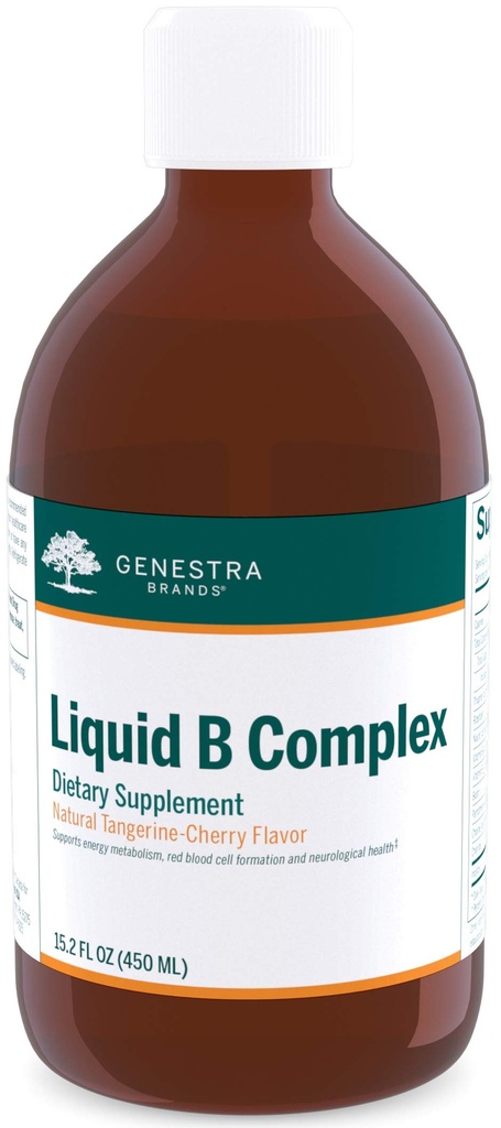 Genestra Brands Liquid B Complex; Broad Spectrum B- Vitamin Complex til støtte for energi Metabolisme, røde blodceller dannelse, og Neurologisk Sundhed; 124; 15,2 fl. oz.