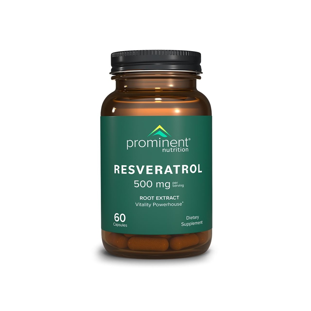 Fremtrædende Nutrition Resveratrol supplement, Anti- Aging og immunforsvar, 98% Pure Trans- Resveratrol supplement, 500 mg, 30 dages forsyning - 1 pakke