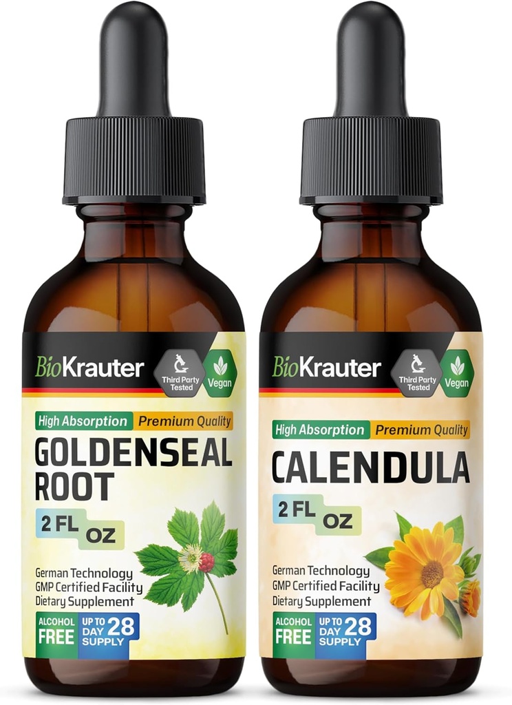 BIO KRAUTER Goldenseal tinktur 2 Fl. Oz. & Calendula tinktur 2 Fl. Oz.
