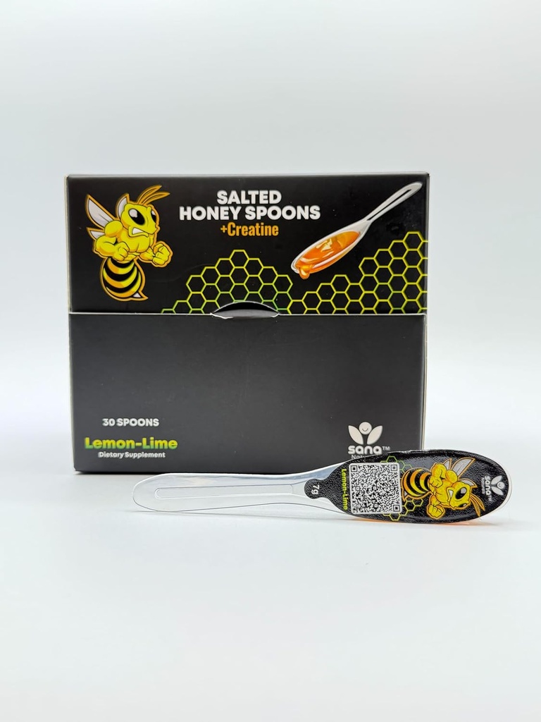 Sana Naturals Saltet Honning Spoon + Creatin (30 skeer, citron kalk)