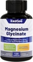 Magnesium Glycinat Kapsler 1270mg, 380mg Magnesiumsupplement, Høj Absorption Magnesium Glycinat Supplement, Non- GMO No Gluten, 120 Kapsler