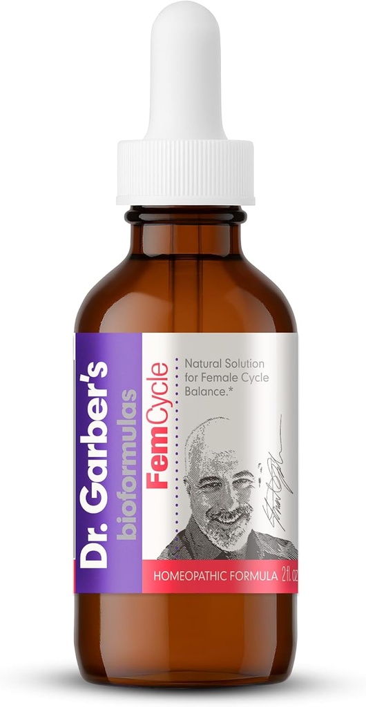 Dr. Garbers naturlige løsninger Fem Cyle orale dråber - Gemmoterapi flydende supplement til Balance Hormon og Relieve PMS, PMDD, Hot Flashes, Menopause, og menstruelle symptomer - 60ml
