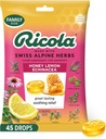 Ricola Honey Lemon med Echinacea Hoste Drops, 45 Greve, Lækker Hals Relief & Care, Oral Anestisk, Naturlig Smag