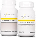 Integrativ terapi Bundle med Cortisol Manager, 30 tabletter - Buffered C-kapsler 1000 mg, 60 Vegan Kapsler - Stress supplement med Ashwagandha * - Immunsupplement med antioxidanter *