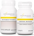 Integrativ terapi Bundle med Cortisol Manager, 30 tabletter - Buffered C-kapsler 1000 mg, 60 Vegan Kapsler - Stress supplement med Ashwagandha * - Immunsupplement med antioxidanter *