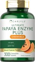 Carlyle Papaya Enzyme Chewable Tablets against 124; Vegetar, Non- GMO, Gluten Free Formel 124; Tropical Flavor