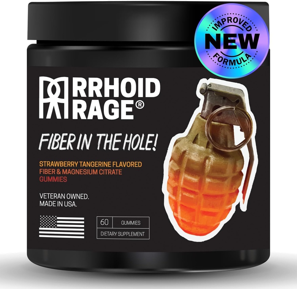 Fiber og Magnesium Gummies, Lavet i USA, understøtter fordøjelsessygdomme, Relieves Forstoppelse, hjælper med at forebygge hæmorider, har både opløselige og uopløselige fibre, 60 ct (1)