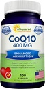 aSquared Nutrition CoQ10 (400mg Max Strength, 100 Veggie Capsules) - High Absorption Coenzym Q10 Powder - Ubiquinon supplement piller, Ekstra antioxidant CO Q- 10 Enzyme Vitamin Tablets, Coq 10 400 mg