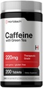 Horbäach Koffein Pills 200mg m. v. 124; med grøn te 124; 200 tabletter m. v. 124; Vegetarisk, Non- GMO & Gluten Free