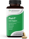 LifeSeasons puri- T - Leverrengøring & Detox Support - Resveratrol, N- Acetyl Cysteine, Milk Thistle, Artiskoke & Gurkemeje - Understøtter vævsregeneration og sund Bile Flow - 60 kapsler
