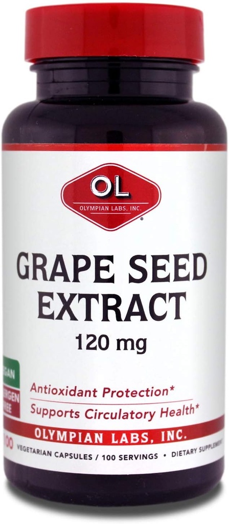 Olympian Labs Grape Seed Extract kapsler - 120 mg - 100 daglige kapsler støtte hjerte sundhed og antioxidant beskyttelse