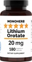 MONOHERB Lithium Oroter 20 mg Elemental Lithium per kapsel - 180 Vegetariske kapsler