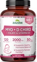 Myo og D- Chiro Inositol tillæg for kvinder - Fertilitet supplement for kvinder med Ideal 40: 1 Ratio Myo & D- Chiro Inositol D3 & Methylfolate Ovarial Support Vitaminer - ISO Lab Testet (30 Servere)