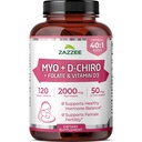 Myo og D- Chiro Inositol tillæg for kvinder - Fertilitet supplement for kvinder med Ideal 40: 1 Ratio Myo & D- Chiro Inositol D3 & Methylfolate Ovarial Support Vitaminer - ISO Lab Testet (30 Servere)