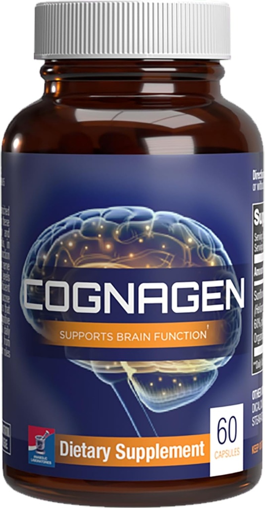 Cognen hukommelse supplement til hjernemasse - klinisk formeret ultra høj potens Phosphatidylserin supplement - hjerne Vitamin til hukommelse og fokus support - ikke GMO & soja fri - 60 kapsler