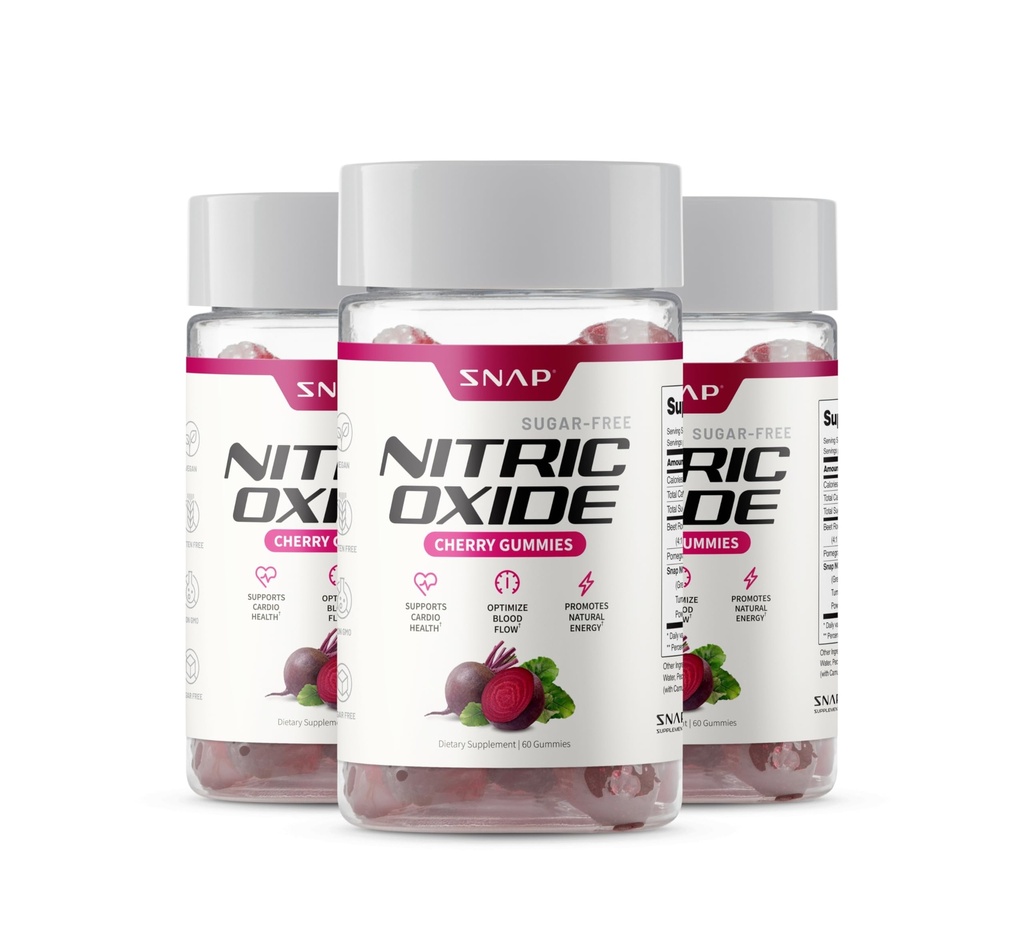 Snap kosttilskud Nitroxide Beet Root Gummies - Støtte sund blodcirkulation, 180 Gummies