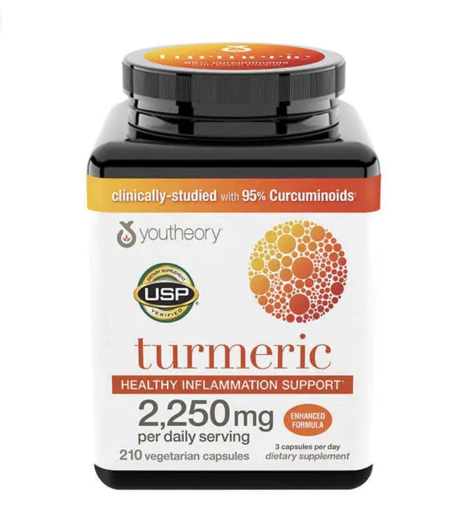 Youtory gurkemeje Curcumin Supplement med sort pepper BioPerine, kraftfulde antioxidant egenskaber for fælles & sund inflation støtte 2250 MG 210 kapsler