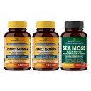 Sandhu Herbals Zink 50mg & Sea Moss Black Seed Oil Ashwagandha Ginger Burdock Root Supplement til mænd & kvinder