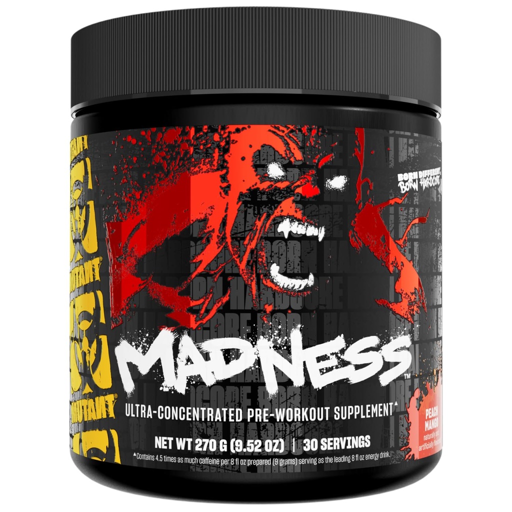 Mutant Madness Note 124; Pre Workout Powder Supplement Performance og Pump Blend Inkluderer L- Citrullin, Beta- Alanine, Taurine, L- Tyrosine