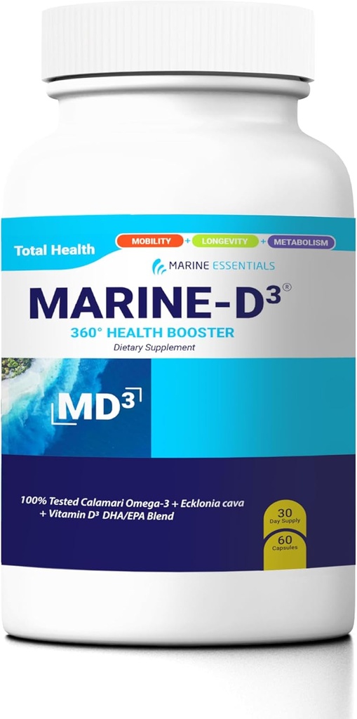 Marine Essentials - Marine D3 Omega 3 Calamari Ecklonia Cava DHA (60 kapsler)