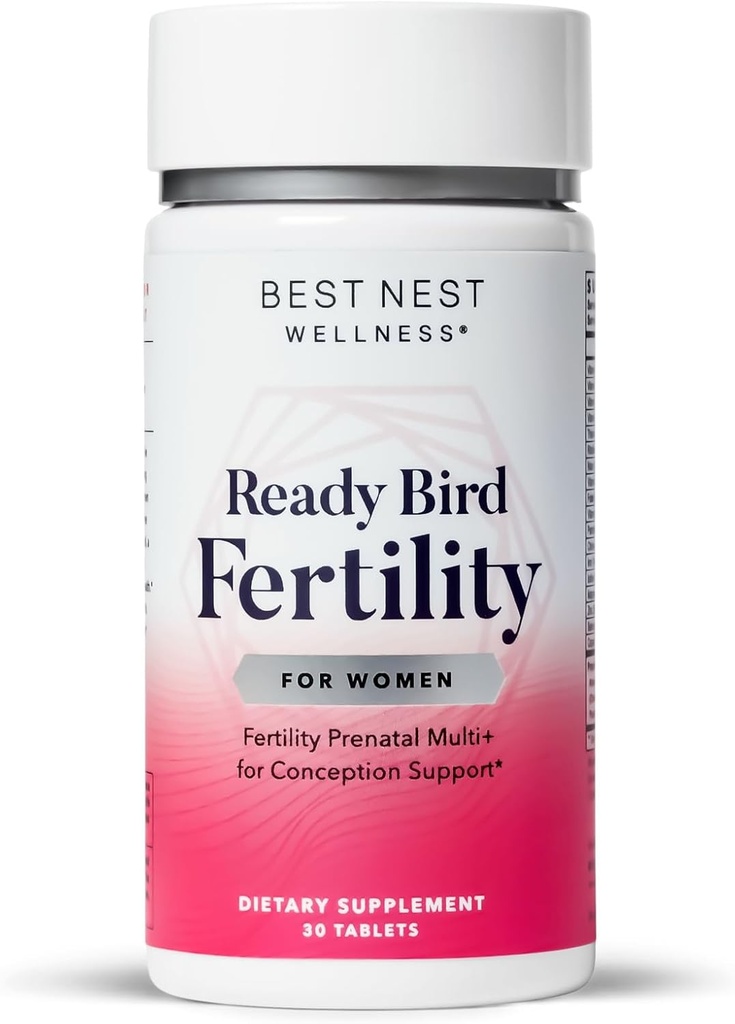 Bedste Nest Wellness Womens Fertilitet - Daglig Multivitamin til Graviditet Support - Supplement med Methylerede Vitamin Aids Conception - Nutritional Supplement med Ashwagandha & Folate - 30 tabletter