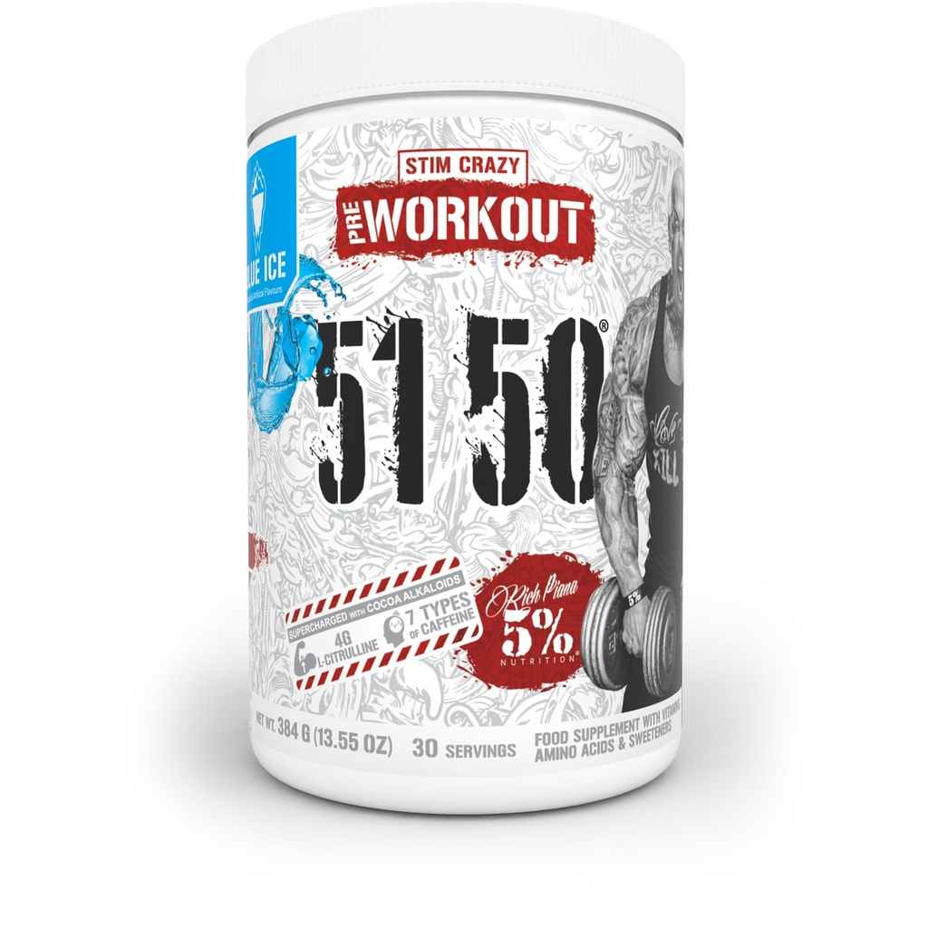 5% Nutrition Rich Piana 5150 High Stim Pre- Workout Powder 124; Extreme Energy, Focus, Pumps & Endurance