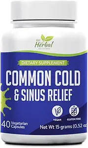Fælles koldt supplement - Sinus pres og trængsel Relief - Relief fra Runny Næse, nysen, Sore Hals og Hoste - Hurtig skuespil - 100% Natural og Urte supplement