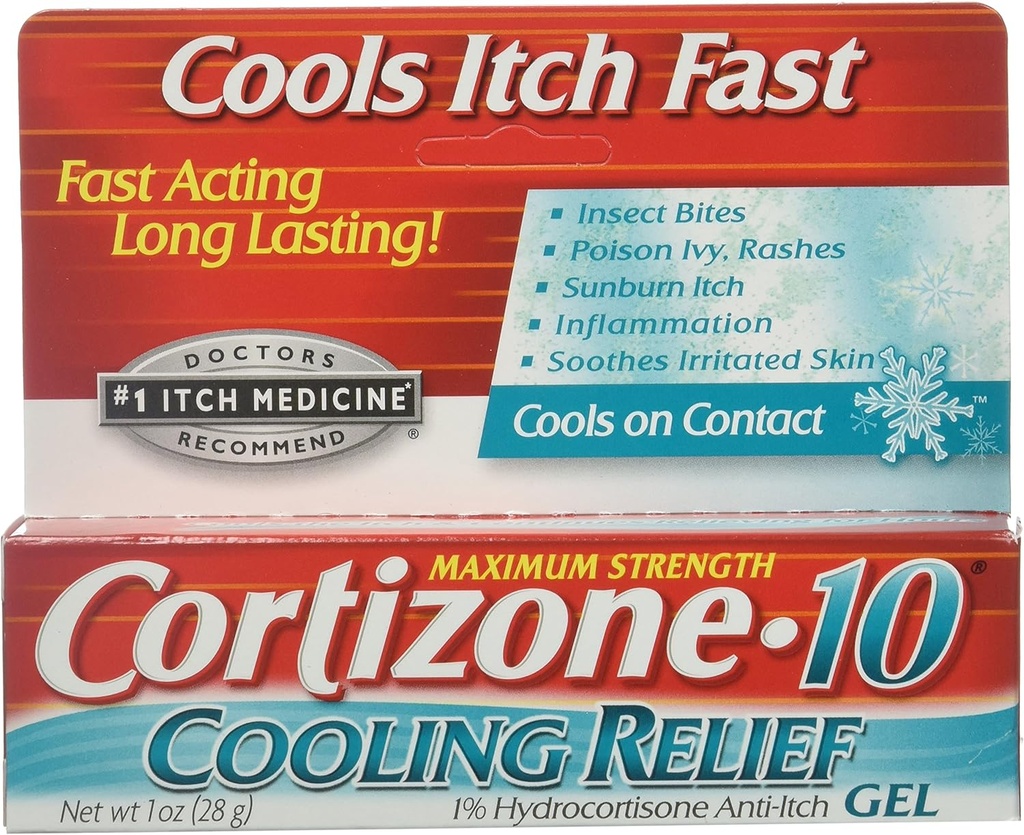 Cortison-10 Cooling Relief Anti- Itch Gel 1 oz (pakning med 3)