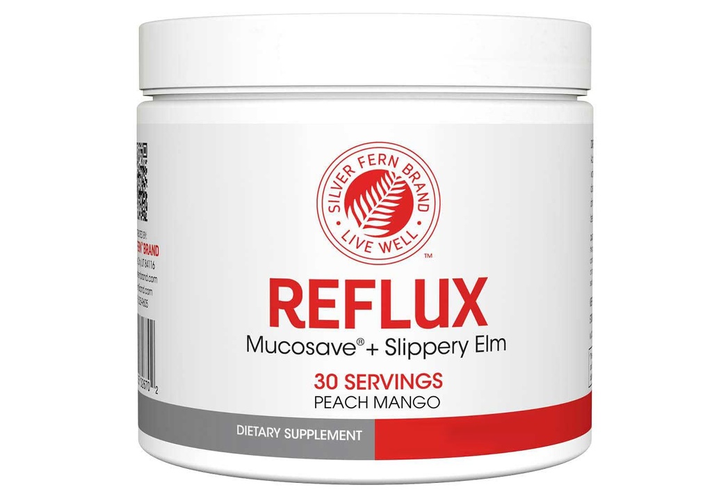 Reflux fordøjelsestillæg - Peach Mango Flavor - Hver tub = 30 Scoops = 30 Serveringer - Mucosal support for syre spørgsmål - med Mucosave FG og Slippery Elm Bark (1 Tub)