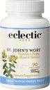 Eclectic Institute Raw Fresh Freeze- Tørret Non- GMO St. John 's Wort - 124; Herbal Health Supplement, fremmer en positiv mood - 124; 90 CT
