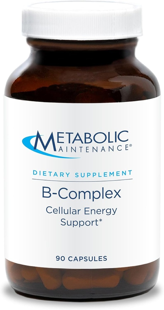 Metabolisk vedligeholdelse B- Complex - Metyleret vitamin B kompleks til kvinder og mænd, Cellular Energy Support med folat, Niacin og biotin, VIT B supplement - 90 Vegankapsler (pakke med 1)