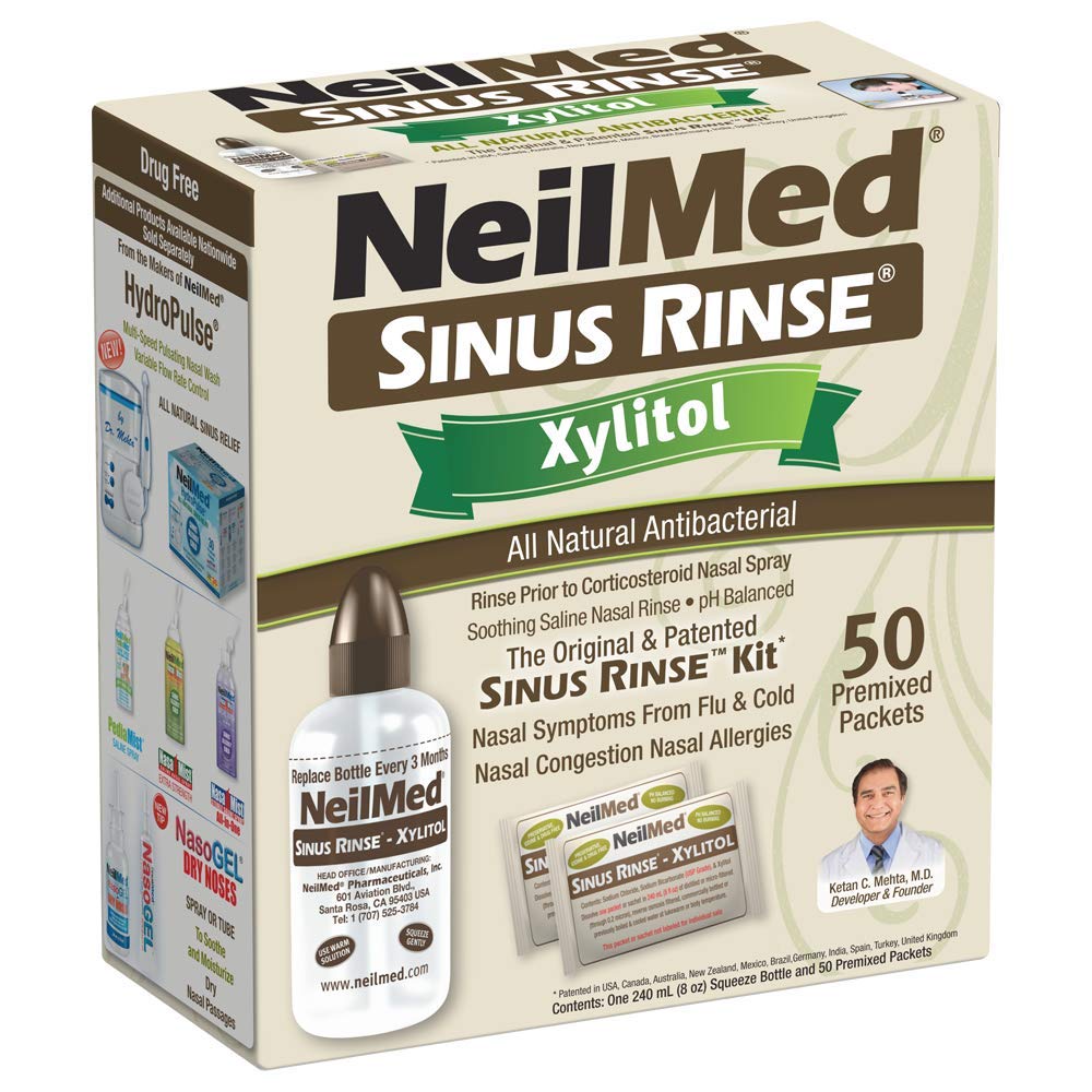 NeilMed Sinus Rinse Kit med Xylitol, 50 Greve (pakke med 1)