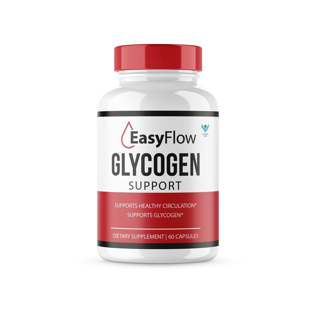 Easy Flow Glycogen Support EasyFlow Glyco piller, Easy Flow maksimal styrke Glycogen sundhed og blod Support, EasyFlow Advanced Glyco Optimizer Officiel formel - 60 kapsler