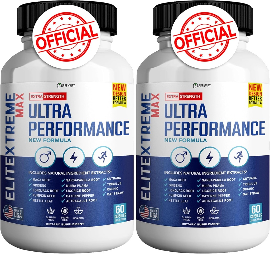 EliteXtreme Max Mand sundhed supplement - med Calcium, Zink & Proprietary Blend for Vitality & Strength, 120 Kapsler (2 Pack)