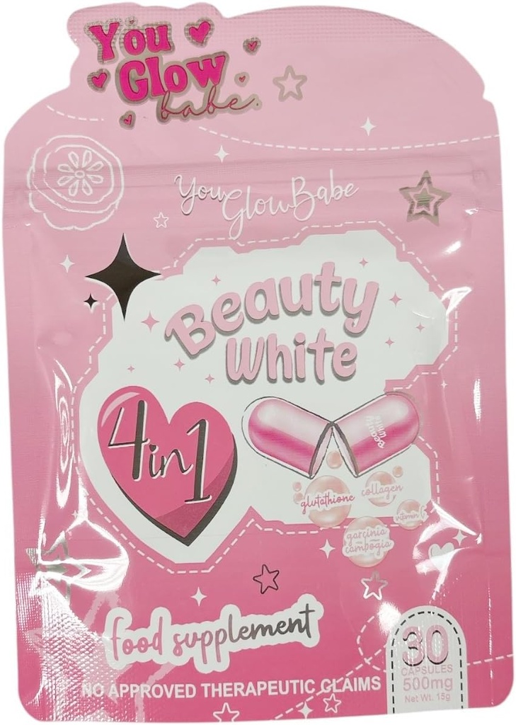 Generisk Du Glow Babe Beauty White 4 i 1 Glutathione kapsler, 30 Greve
