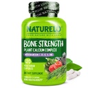 NATURELO Calciumtilskud - med vitamin C, vitamin D3, K2 og Calcium Magnesium Zink til bone Styrke med Calcium 600mg - Plant- baseret, 120 Vegetariske kapsler, Non- GMO, Soy & Gluten- Free
