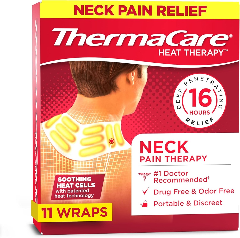 TermaCare varme wraps til Neck & Shoulder Pain Relief - Portable vedhæftede varmelegemer med 16-timers Therapeutic Heat - Drug- Free Muscle & Joint Lindrende Patches - Stor - 11-greve