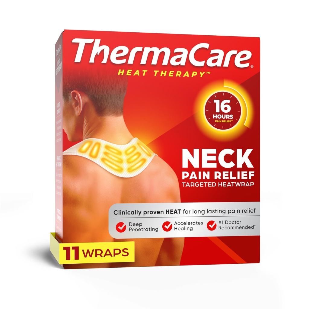 TermaCare varme wraps til Neck & Shoulder Pain Relief - Portable vedhæftede varmelegemer med 16-timers Therapeutic Heat - Drug- Free Muscle & Joint Lindrende Patches - Stor - 11-greve