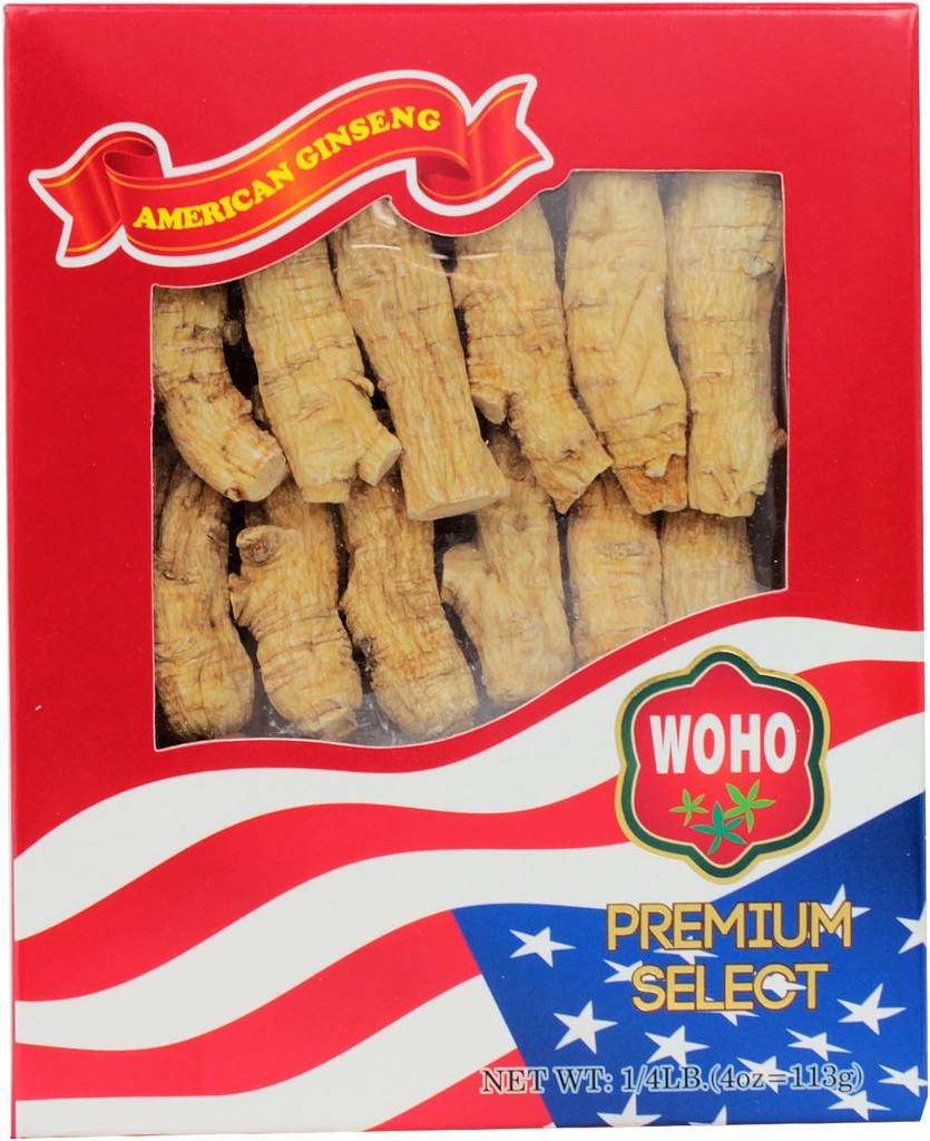 Woho American Ginseng Root Half Short Large (# 131.4) 4 oz Box
