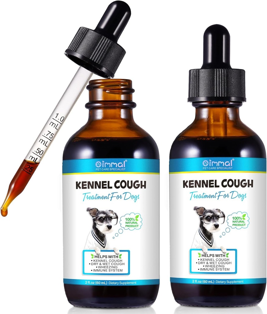 Kennel Hoste til hunde - Kennel Hoste Behandling, Natural Hough supplement til hunde, Gentle hund Congestion Relief, Flydende hundeallergi Relief (2 Fl Oz (pakke med 2))