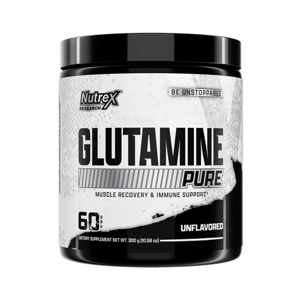 Nutrex Forskning L- Glutamin Powder Supplement - 60 Servering - Pure Unflavored, Non-GMO & Gluten Free Medic124; Ingen klumper!