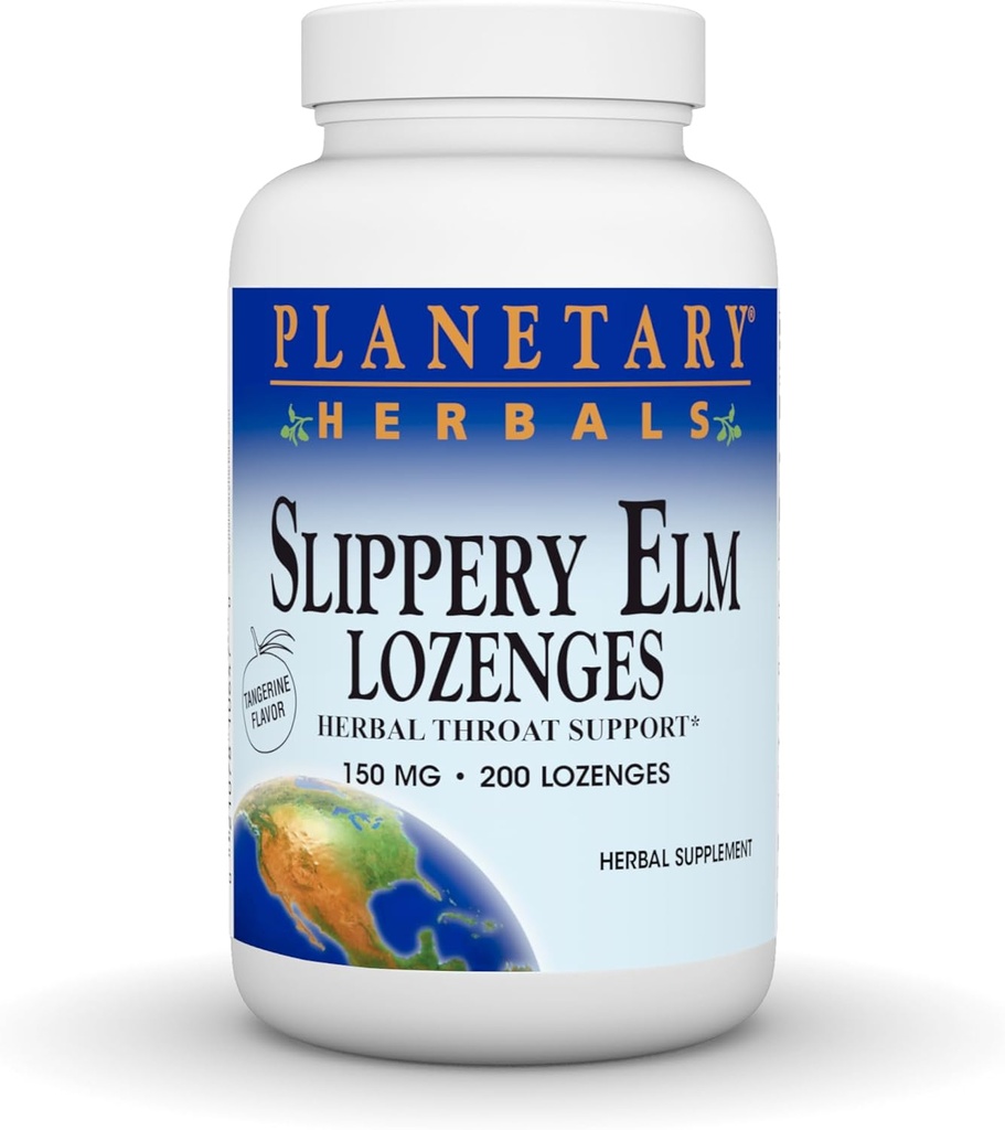 PLANETÆR HERBALS Slippery Elm Lozenges, Tangerin, 200 Greve