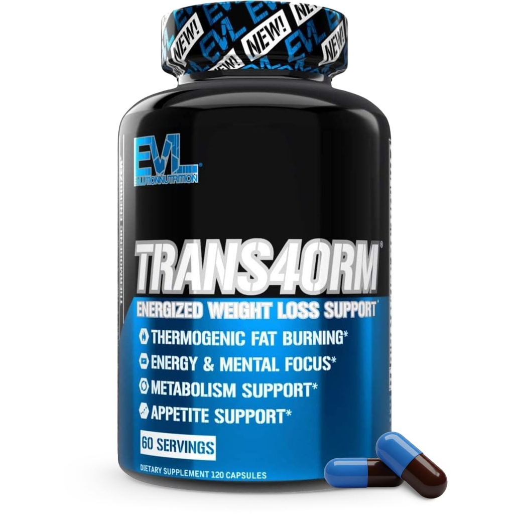 EVL termogenisk fedt brænder support - hurtig fungerende vægttab energi og Appetit support - Trans4orm Green Tea supplement til mænd og kvinder - 60 Servering