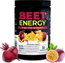 Nutrologi Beet Energy O2, Pre Workout Powder, Energy, Endurance & Nitric Oxide Booster med Beet Powder, Yerba Mate, Adaptogens & Electrolytes, Vegan Pre Workout, Passion Fruit Flavor, 30 Servering