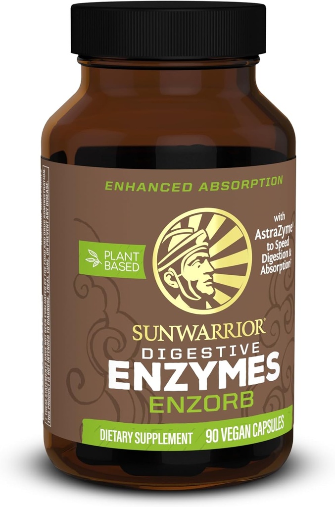 Sunwarrior fordøjelsesfremmende enzymer Probiotiske Mezzogiorno 124; Plant baseret & Vegan med Spore baserede Probiotiske Væsentlige Kosttilskud til støtte optimal sundhed for mænd & kvinder fordøjelsesmæssige Enzyme Kosttilskud Mezzogiorno 124; Enzorb